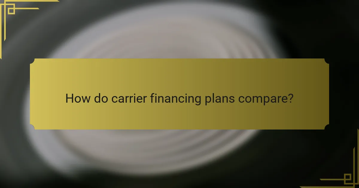How do carrier financing plans compare?