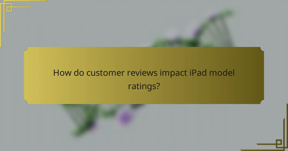 How do customer reviews impact iPad model ratings?