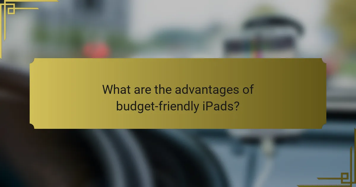 What are the advantages of budget-friendly iPads?