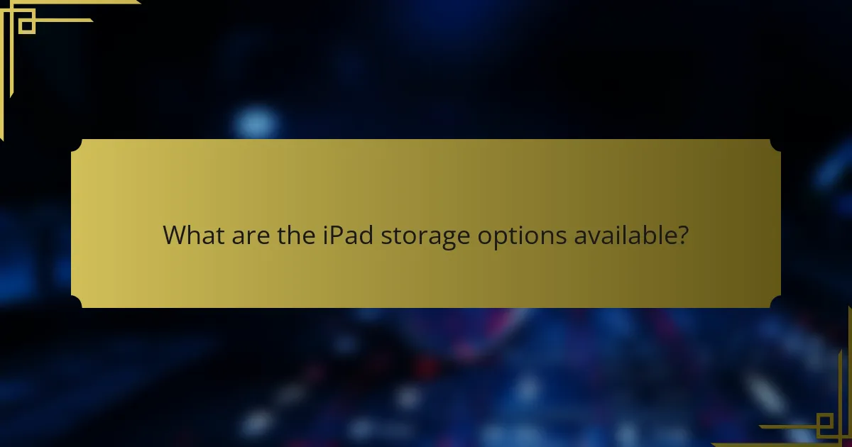 What are the iPad storage options available?