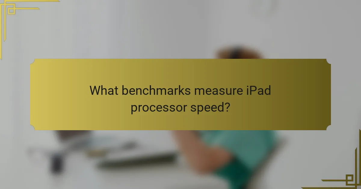 What benchmarks measure iPad processor speed?