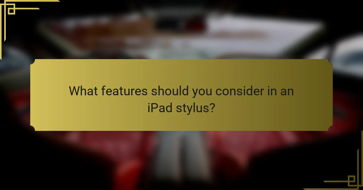What features should you consider in an iPad stylus?