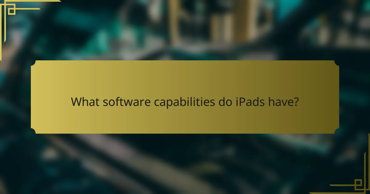 What software capabilities do iPads have?